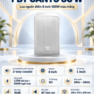 loa nguon diem fbt canto 8c w 8 inch 500w mau trang 1
