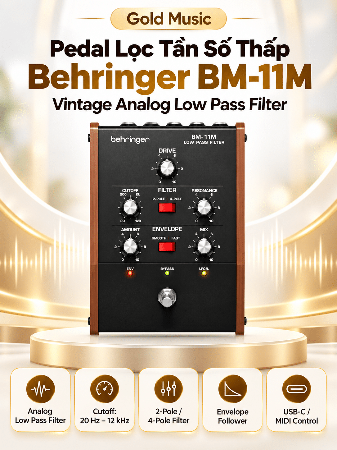 pedal loc tan so thap behringer bm 11m vintage analog low pass filter