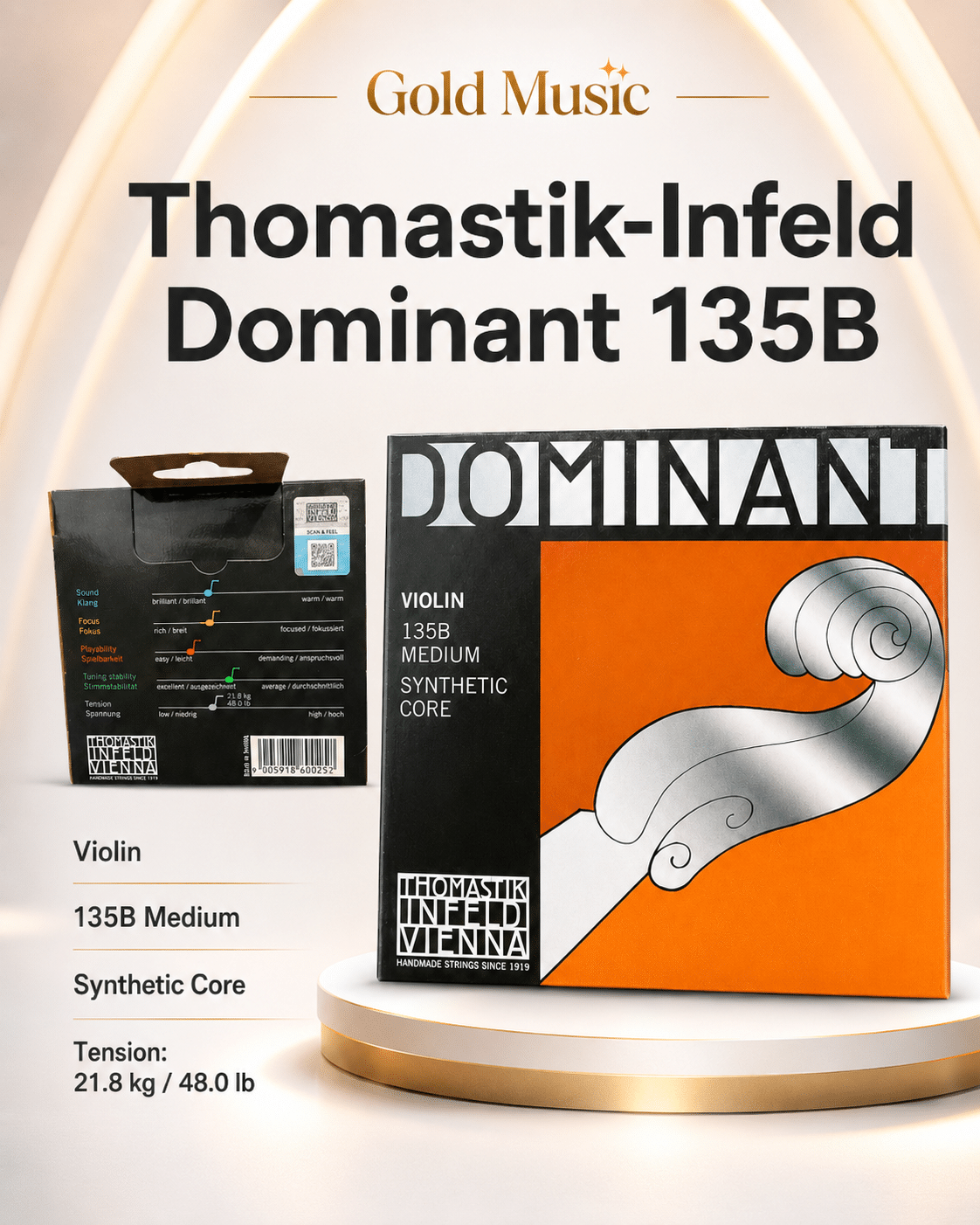 Dây Đàn Violin Thomastik-Infeld Dominant 135B – Bộ Dây Violin 4/4 Medium day dan violin dominant 135b 3