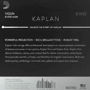 D'ADDARIO DÂY ĐÀN VIOLIN KAPLAN VIVO E 4/4 MED KV311-4/4M daddario day dan violin kaplan vivo e 4 4 med kv311 4 4m